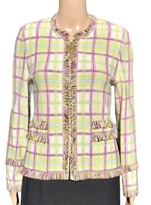 ST. John Collection NWT multi color jacket with fringe sz 4