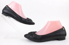 Vionic Gramercy Ballet Bow Flat Black Leather Size 6
