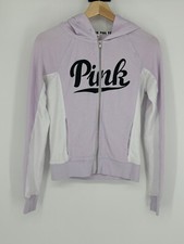 Victoria's Secret PINK Black White Lilac Sweatshirt Hoodie Women's Size XS