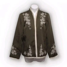 Victor Costa Large Designer Embroidered Open Front Coat Blazer NEW Occasion Wear