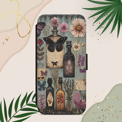 HEXE GOTHIC HANDYHÜLLE FÜR IPHONE SAMSUNG PIXEL SCHMETTERLING ALCHEMY FLIP