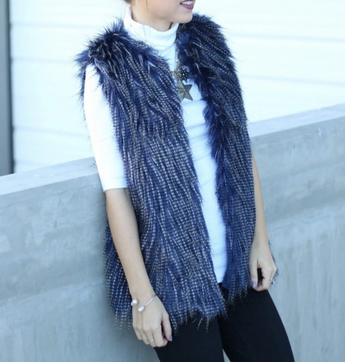 Max Studio Faux Fur Vest | eBay