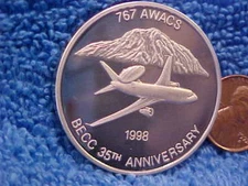 1998 BOEING EMPLOYEEs COIN CLUB Pewter 767 Medal AWACS  . Bes