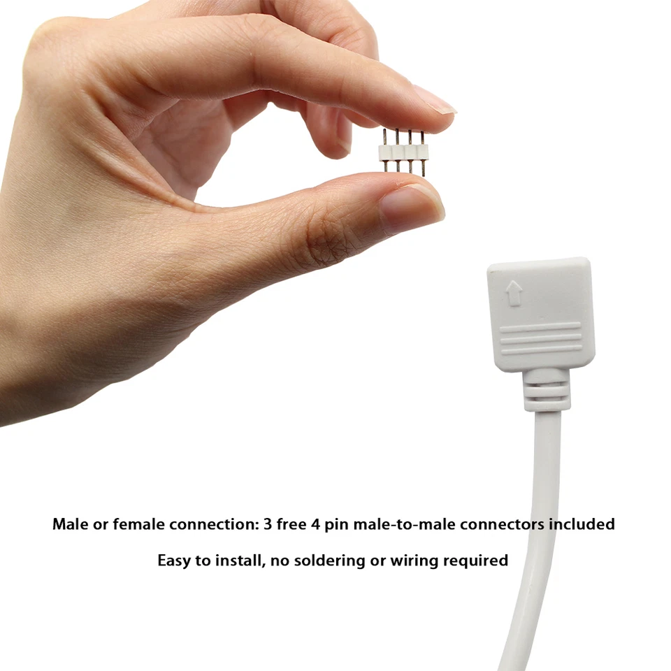 1 to 2 Ports Female Connection Cable for LED RGB Strip + 3 Free 4-pin Connector - Image 3 of 4