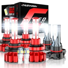 For GMC Sierra 1500 2500 2007-2013 LED Headlight Fog Light Bulbs Bright White