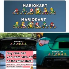 Set of 12 Characters Super Mario Kart Decal Auto Car SUV Window Vinyl Stickers