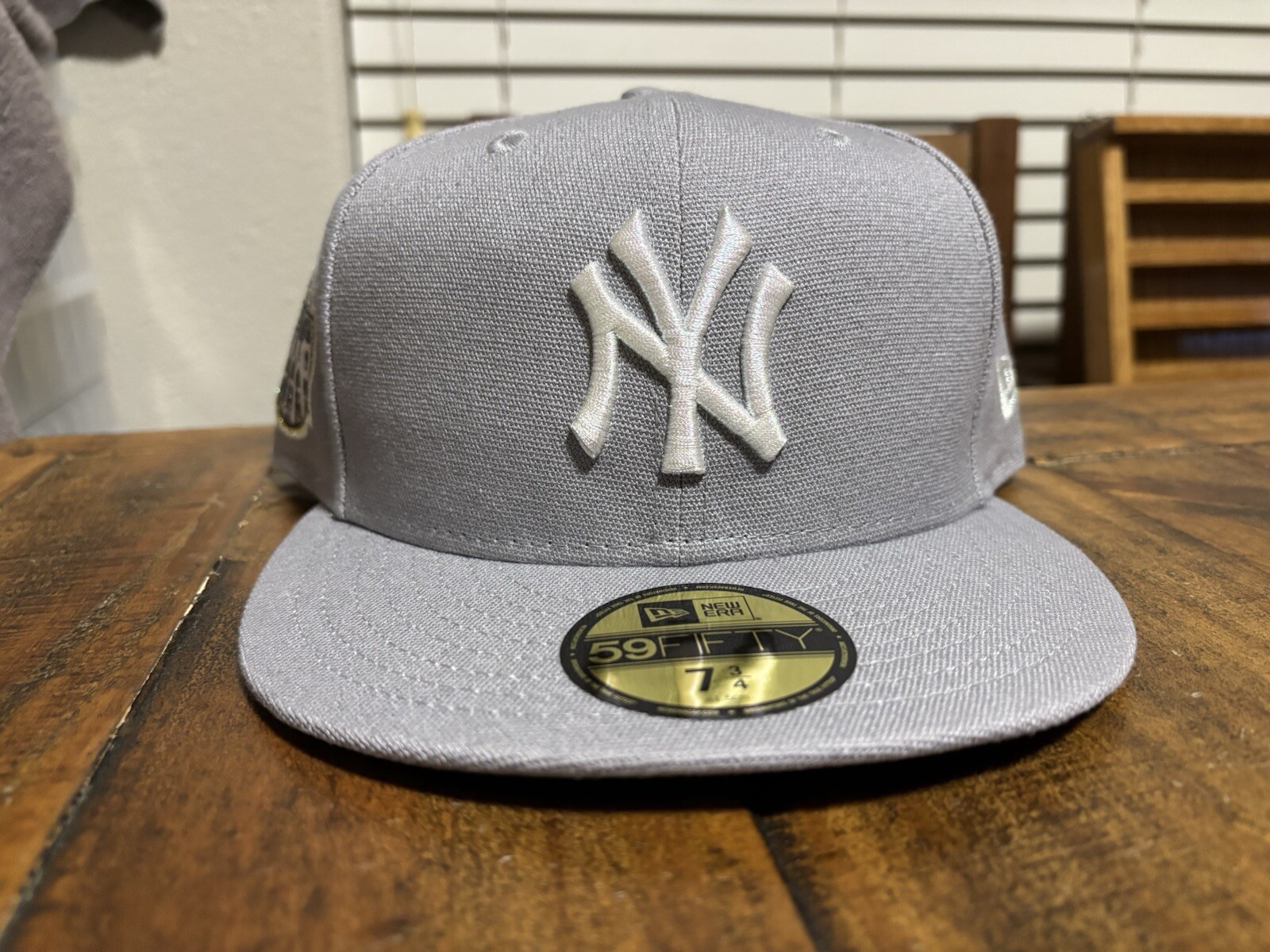 MyFitteds New York Yankees Gris Lona Blanco New Era Ajustado 7 3/4 Reflectante UV