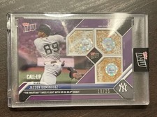 2023 Topps Now Jasson Dominguez Game Used Triple Base Relic Card Purple #18/25