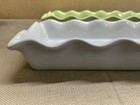 Mikasa Stoneware Pair Long Vintage Ruffles Style Green and White TWC11 & TWC12 — photo 6