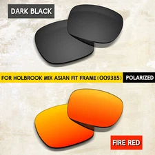 Black & Fire Red POLARIZED Replacement Lenses for Oakley Holbrook OO9385, 1.5MM