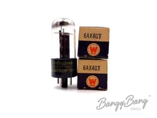 2 Vintage Westinghouse 6AX4GT Power Damper Diode TV Receiver Audio Vacuum Tube V