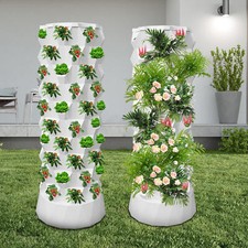 10 Layer 80Pot Vertical Hydroponic System Tower Garden Aeroponics Home Grow Kit