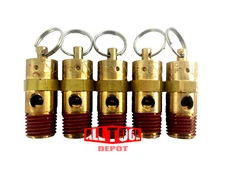 All Tool Depot AX Series Brass ASME Safety Valve 1/4" NPT 165 PSI x 5 Pieces