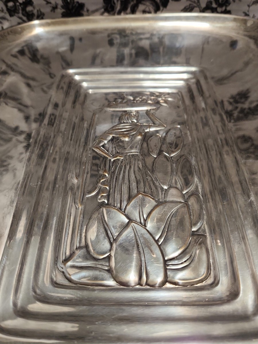 Tropical By International Silver Co. 8166 Large Silver Tray