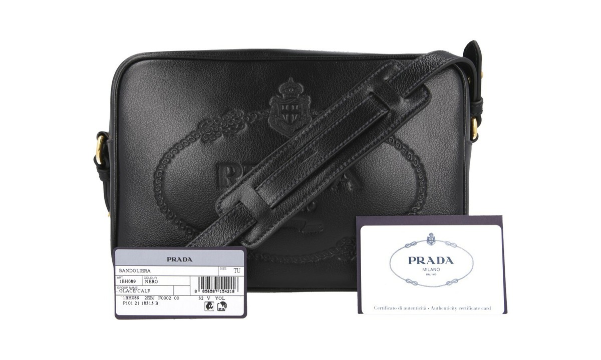 PRADA クロスボディバッグ 1BH089 2EBJ F0009【ランク:A】 AUTH LUXURY PRADA SHOULDER BAG HANDBAG 1BH089 BLACK LEATHER