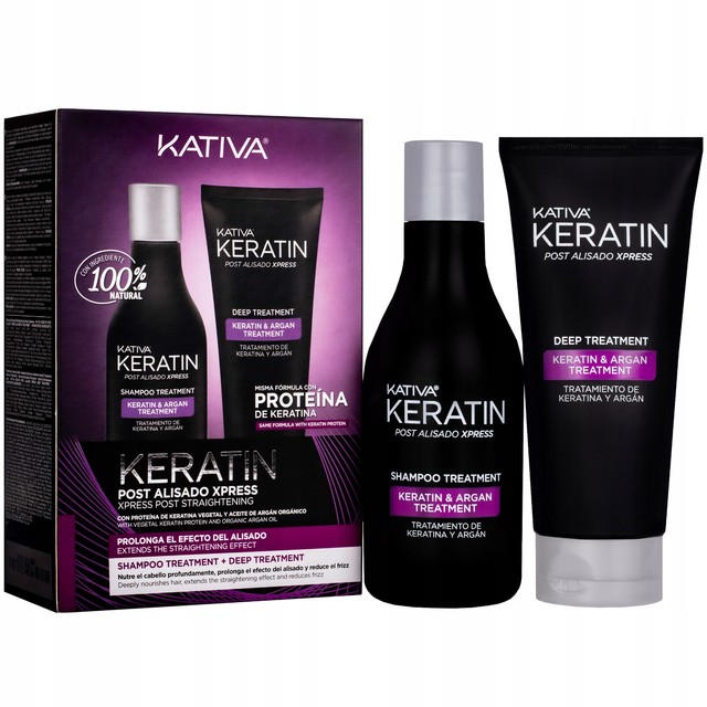 Brazilian Hair Straightener Set Kativa Keratin (2 pcs) (250 ml 200 ml