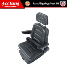 Forklift Tractor Seat Suspension Adjustable Backrest Armrest Safety Belt