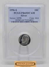 1996-S Roosevelt Silver Proof Dime, PCGS PR69DCAM  - #B46594