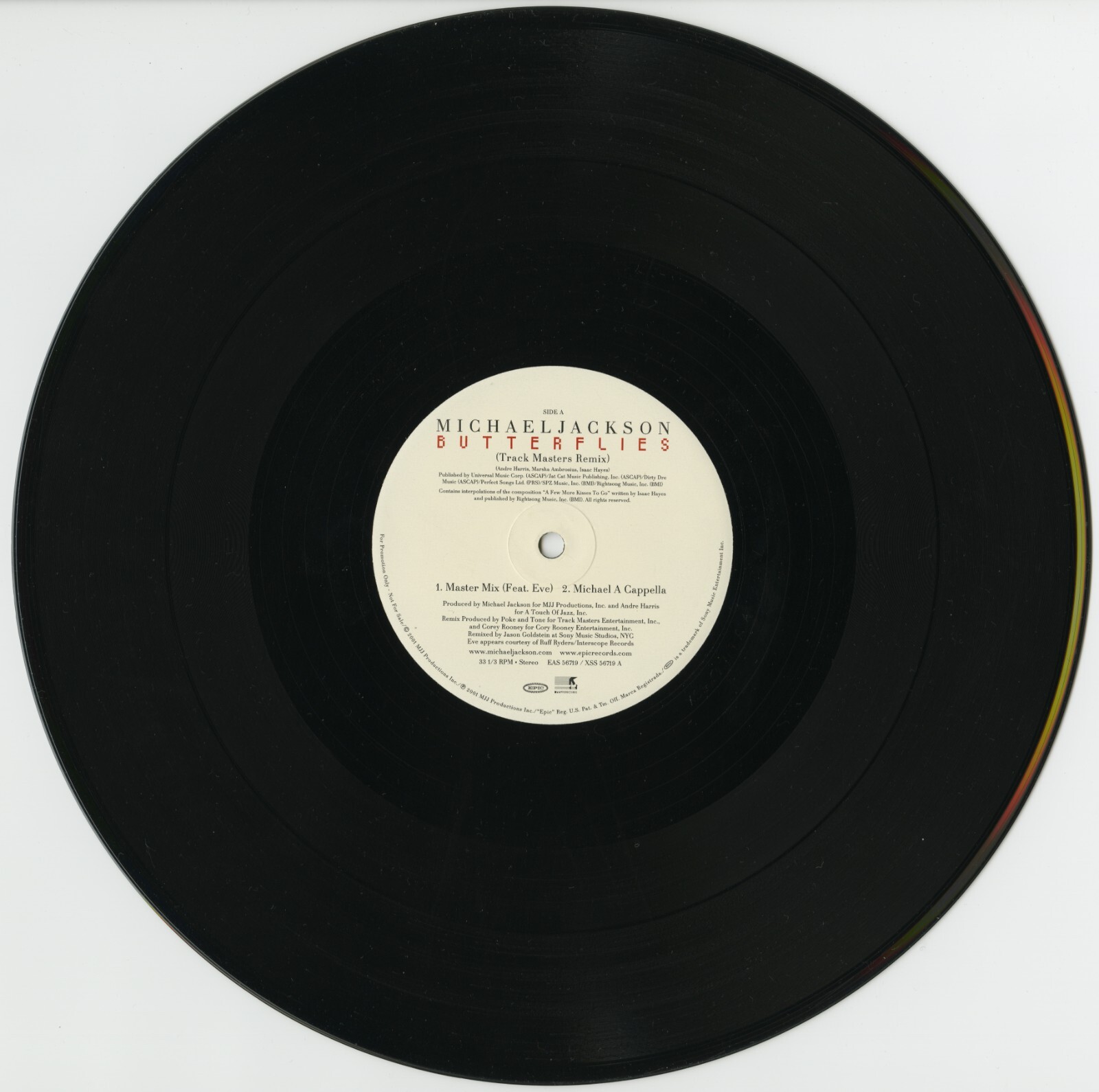 MICHAEL JACKSON Butterflies (Track Masters Remix) (US 12" Promo Vinyl