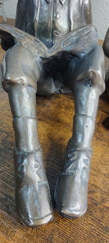 RARE VINTAGE GARY PRICE 1958 Young boy and Girl "Storytime" Bronze Sculptures - Picture 5 of 20