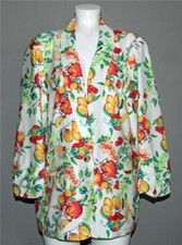 Lauren Conrad Fruit Apples Cherries Etc Flowers Long Lapels Blazer Wm's XL NWOT
