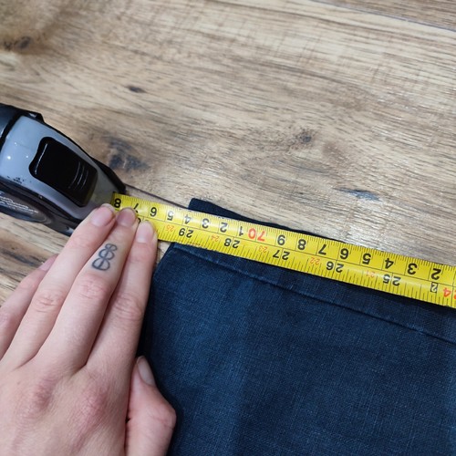East Navy/Black 100% Linen Wide Leg Trousers Pockets • 12 - Picture 8 of 9
