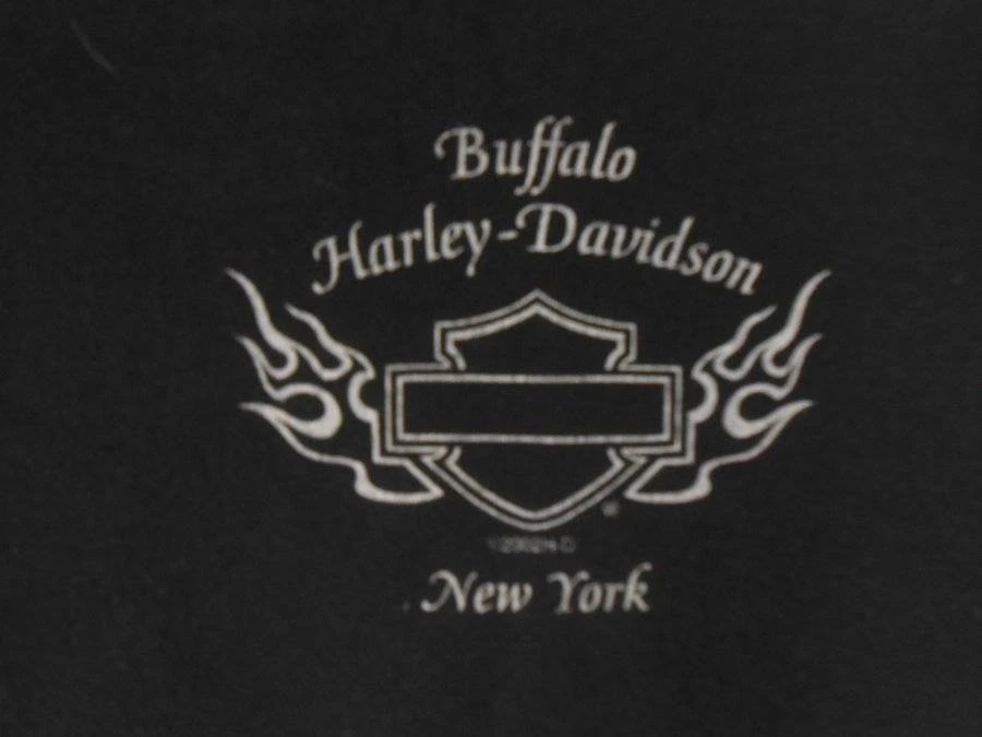 Top tejido remache negro plateado Harley-Davidson Buffalo New York grande para niña genial Foto 2 de 4