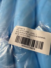 Blue Non Surgical Level 1 Polyethylene Isolation Gowns 15 pcs/bag  LSP7607-A