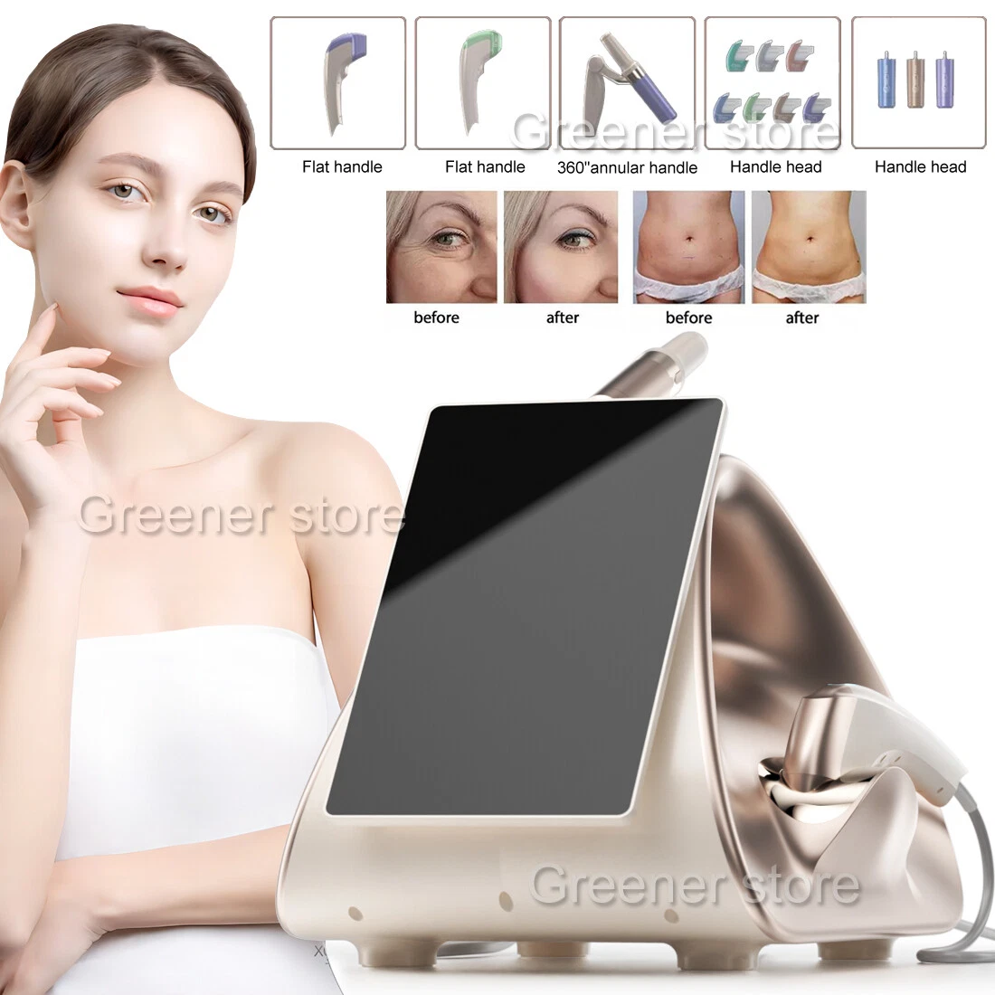 3in1 Professional Skin Tightening Reshape Facial Lift 360° Anti-Wrinkle Machine
