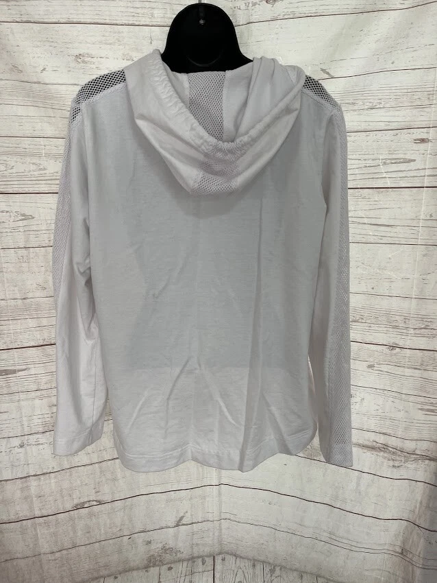 Sudadera con capucha y cremallera completa blanca para mujer de Coral Bay Mezcla de algodón Talla L Large Foto 3 de 4