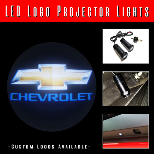 2Pc LED Courtesy Logo Door Lights Ghost Shadow Projectors Chevrolet