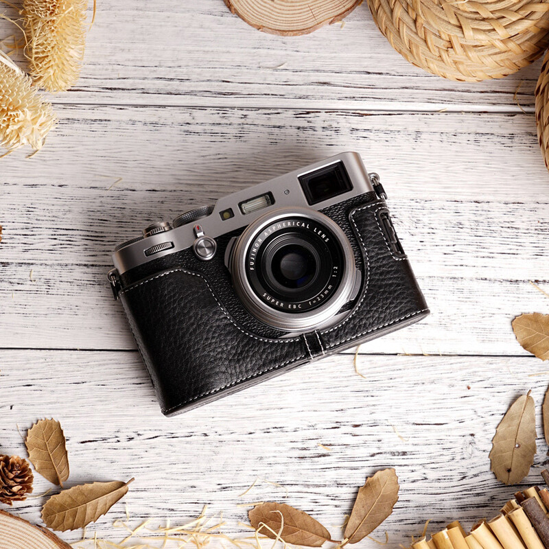 Fujifilm X100F Leather Half Case Camera Body Retro Cover Insert TP Handmade  New