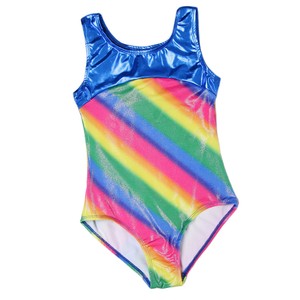 leotard gymnastic ballet unitard toddlers shiny metallic piece