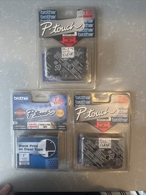 Brother P-Touch TZ-151 Lot Of 3 Black Ink On Clear 24mm 1'' Laminated Tape TZ151