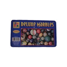 Deluxe Marbles 160 Assorted Glass Marbles  Shooters Tin Pavilion 1999