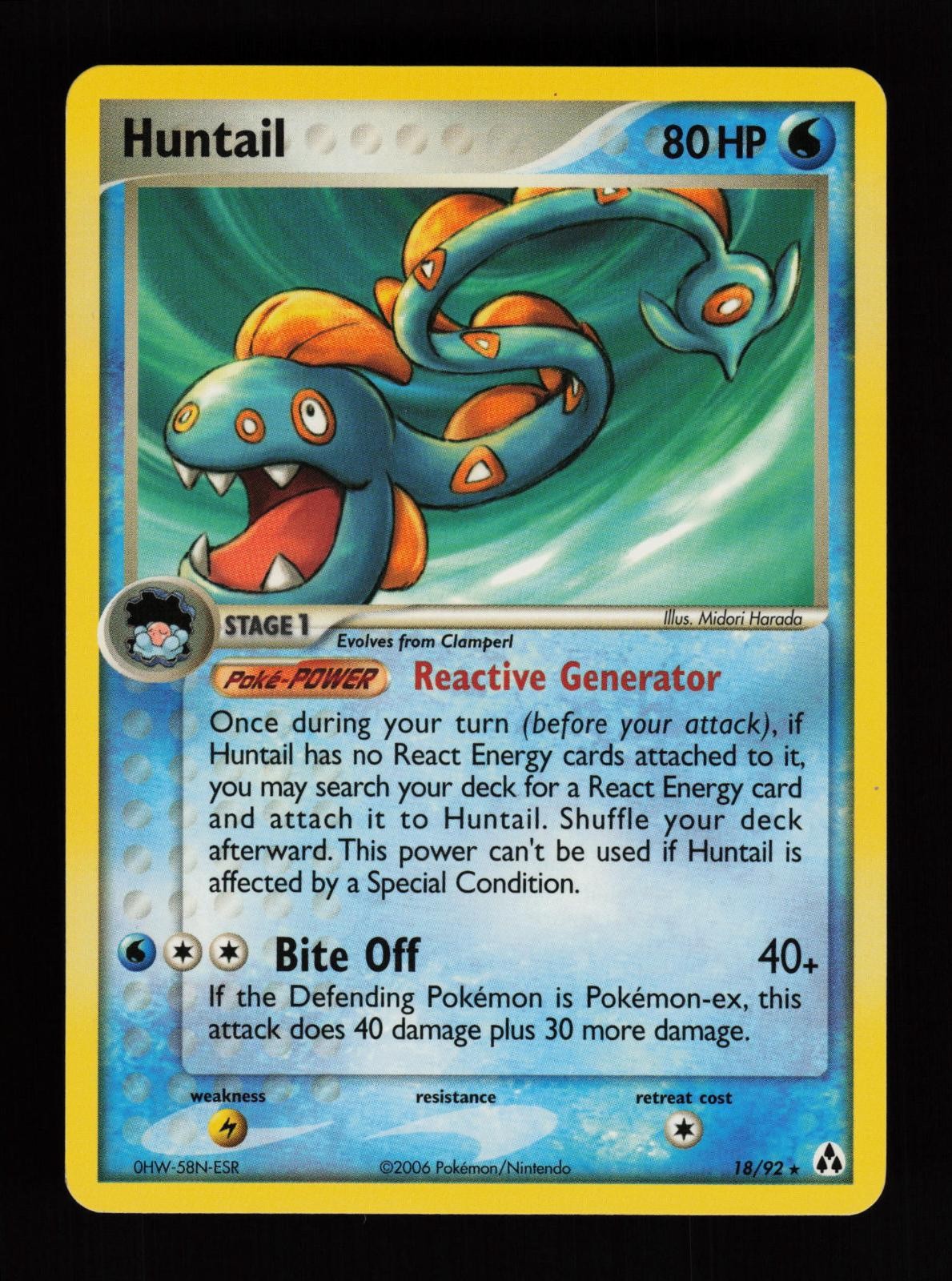 Huntail 18/92 Rare Legend Maker Pokemon Cards