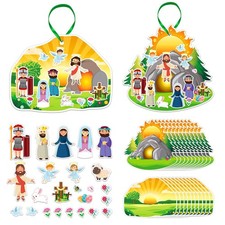 24 Sets Easter Crafts for Kids-Religious Gifts Make an Easter He Lives Sticke...