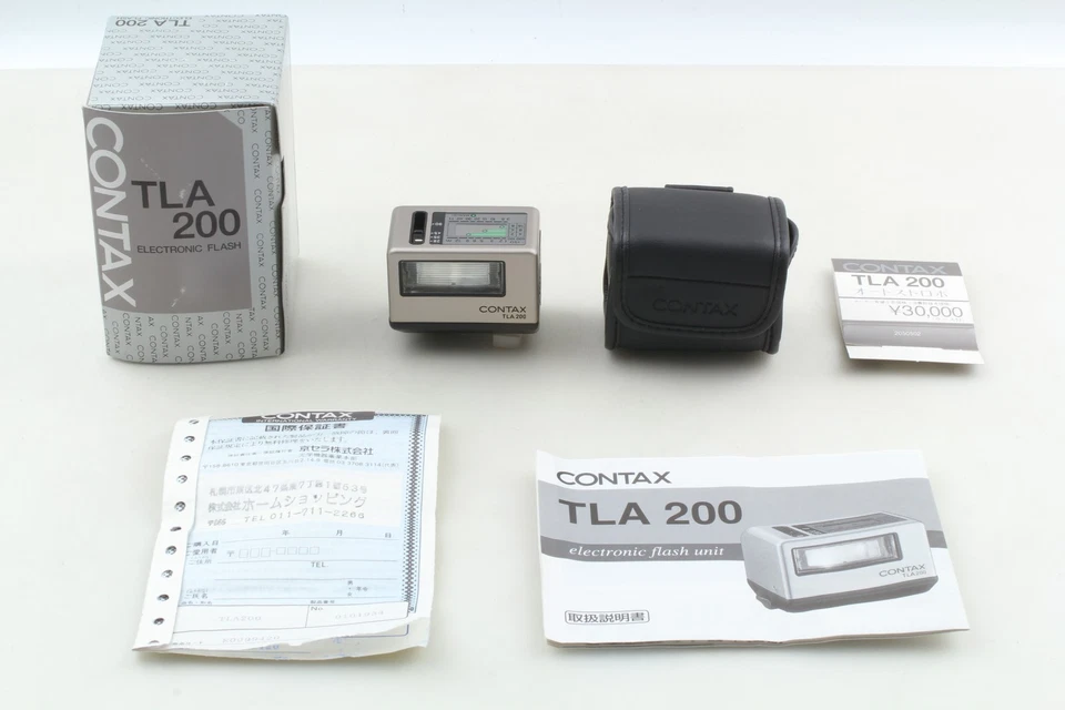 Box [Unused Case] Contax TLA200 Silver Shoe Mount TTL Flash For G1 G2 From JAPAN - Image 2 of 4