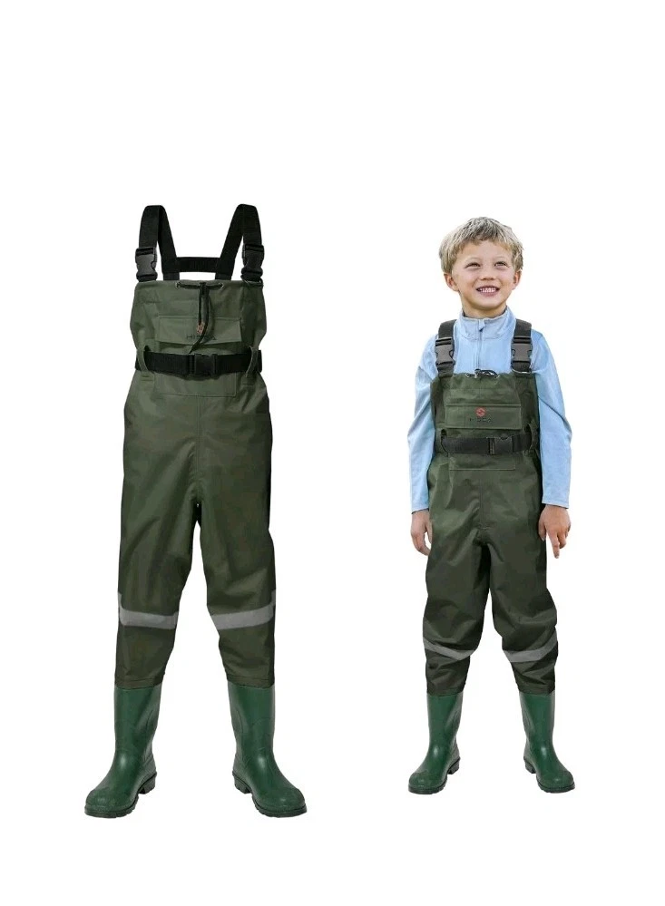 HISEA Kids Chest Waders with Boots, Youth Waterproof Fishing Wader, Nylon PVC