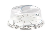 Copritorta Copridolci Portadolci Portatorta Tosca Tortora Bianco 30 x 9,5 cm