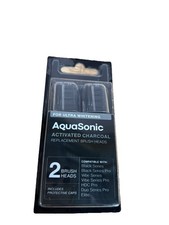 LOT OF 5 - Aquasonic Activated Charcoal Replacement ToothBrush Heads 2Pck