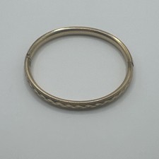 Vintage GF Kiddie Kraft Etched Heart Bracelet Bangle Children