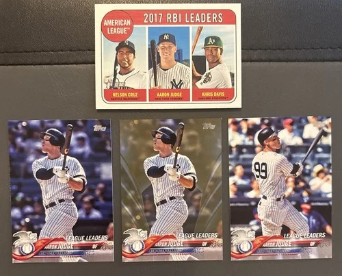 2018 TOPPS GOLD AARON JUDGE League Leaders #111 #/2018 + Base Cards Yankees SSP