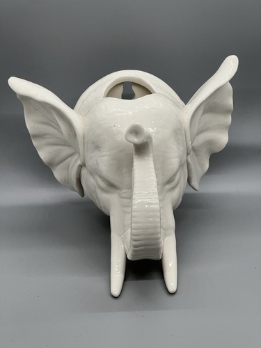 Torre & Tagus Elephant Wall Vase Planter Off White Porcelain Safari Jungle Art - Picture 13 of 18