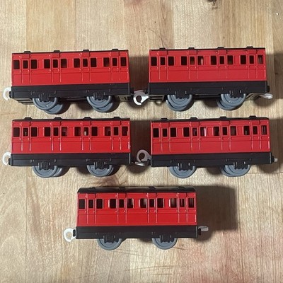 CUSTOM Tomy Plarail Red Branch Line Coaches Lot of 5