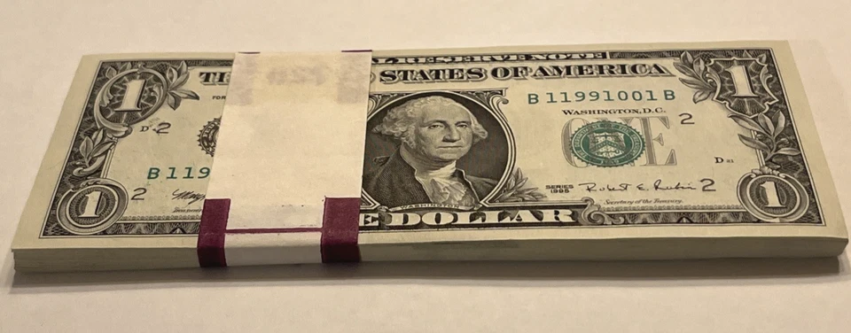 $50 Pack 1995 Consecutive Serial# One Dollar $1 Note Run 11991001 to 11991050 - Image 2 of 4