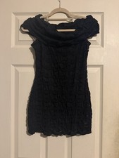 Black Off Shoulder Ruched Bodycon Mini Dress Textured Stretch Party Clubwear