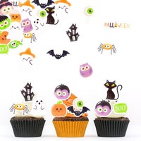 Essbare Tortendeko Halloween 60 StüCk Muffin Deko Geist KüRbis Fledermaus Party
