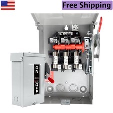 Heavy Duty 30 Amp Fused Disconnect Switch - 3 Phase, NEMA 3R Weatherproof Design
