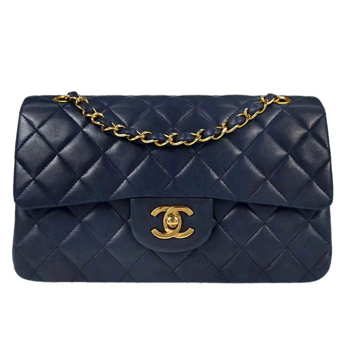 CHANEL ボディバッグ ネイビー CHANEL シャネル ボーイシャネル28 ショルダーバッグ レザー ブルー